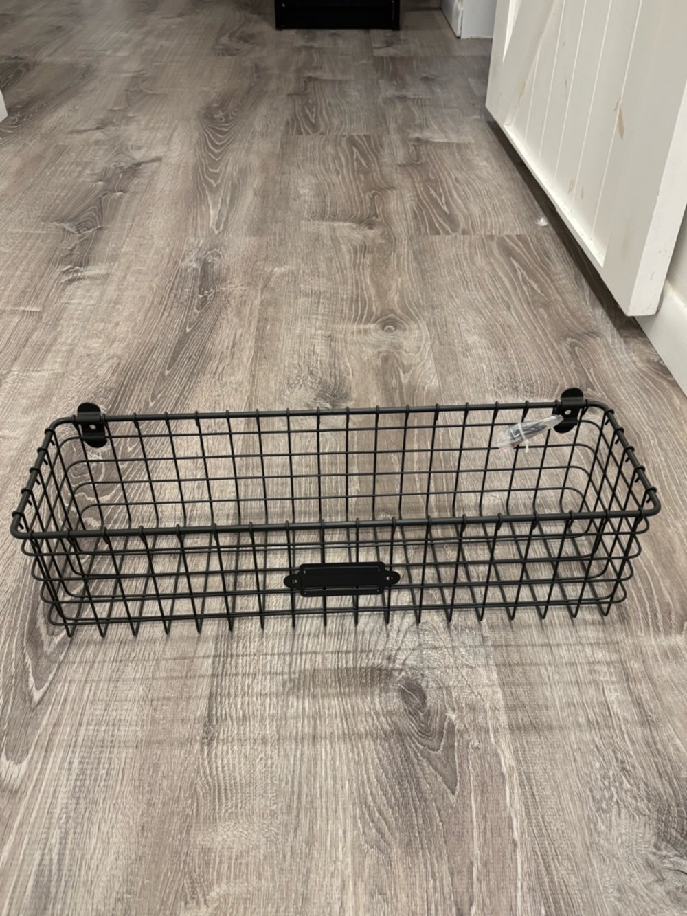 Wall-Mount Black Wire Basket Shelf